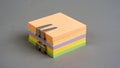Colorful Sticky Notes Stack With Metal Clips â AI. Royalty Free Stock Photo