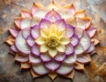 Creative Onion Mandala Composition Made By Onion Slice Artistic Symmetry Vegetable Design Royalty Free Stock Photo