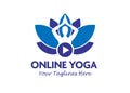 Creative online yoga vector