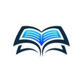 blue book education logo open book logo design concept