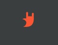 Creative orange icon human hand symbol