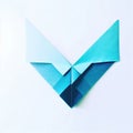 Creative Origami Check Mark Paper Art blue color tones