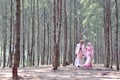 Creative outdoor photoshoot of a malay loving couple bride and groom Royalty Free Stock Photo