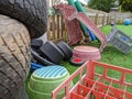 Creative outdoor play construction equipment