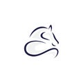 Creative outline horse logo design template in flat style Royalty Free Stock Photo