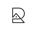 Creative outlines initial letter R house logo