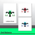 creative owl logo set with color options Royalty Free Stock Photo