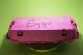 creative packaging for eggs chroma key isolated .concept safety moving