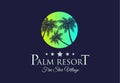 Creative Palm Resort Logodesign for tropical Village brand identity, company profile