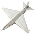 Airplane made of white paper isolated on white background Royalty Free Stock Photo