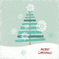 Creative paper Christmas tree. Vector Illustration Royalty Free Stock Photo