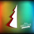 Creative paper Christmas tree. Vector Illustration, gift card Royalty Free Stock Photo