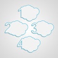 Creative paper colorful numbered clouds infographic.
