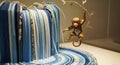 Origami Monkey Waterfall Art, Paper Sculpture, Creative Design Royalty Free Stock Photo