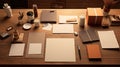 creative paper on table mockup Royalty Free Stock Photo
