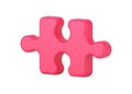 Creative part puzzle 3d icon. Red logical element for solving problem