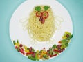 Creative pasta food bird shape