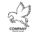 Creative Pegasus logo vector. Royalty Free Stock Photo