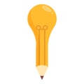 Creative pen idea bulb icon cartoon vector. Goal education Royalty Free Stock Photo