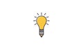 Creative pencil with lamp light ideas logo vector icon illustration design Royalty Free Stock Photo