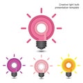 Creative pencil and light bulb design. Flat design style modern