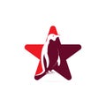 Creative Penguin star shape concept Logo