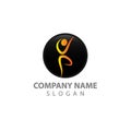 Creative people logo design vector template element Royalty Free Stock Photo