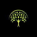 Creative person body tree logo vector design Royalty Free Stock Photo