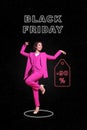Creative photo 3d collage artwork poster of beautiful graceful stylish girl pink costume showing hot sale isolated on
