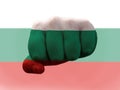 Creative photo of a hand with the national flag of Bulgaria Royalty Free Stock Photo