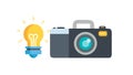 Creative Photography Idea Lightbulb Icon, vector design Generative AI Royalty Free Stock Photo