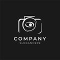 Creative photography logo with eye lens illustration