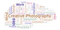 Creative Photography word cloud, made with text only.