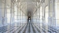 Creative picture of Reggia di Venaria Reale gallery - Italy. Luxury marbles in baroque Palace
