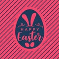 creative pink happy easter background with diagonal lines