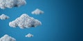 Creative pixel cloud on blue background with mock up place. Cloud computing service, cloud data storage technology hosting concept Royalty Free Stock Photo