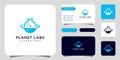 Creative planet orbit labor lab abstract logo design and business card