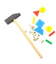 Creative playing: hammer and nail toy