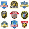 Creative police badges vector illustration design