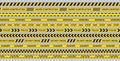 Creative Police line black and yellow stripe border. Police, Warning, Under Construction, Do not cross, stop, Danger. Set of Royalty Free Stock Photo