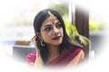 A bright and beautiful Indian lady in ethnic wear during Diwali festival Royalty Free Stock Photo