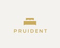 Creative premium furniture logo. Luxury universal interior design logotype idea symbol. Style negative space bed icon