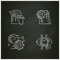 Creative process chalk icons set