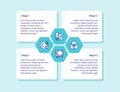 creative process four step palette circle intersection path water color icon set collection infographic diagram outline style