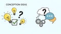 Conception Ideas - Creative Thinking and Problem Solving Concept Illustration Royalty Free Stock Photo