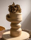 Creative Process - Wet Clay on a Potters Wheel Royalty Free Stock Photo