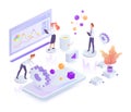 Creative process white isometric vector illustration