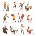 Creative Professions Cartoon Icons Set