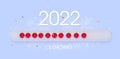 2022 creative Progress bar. Loading with christmas balls. The concept of the upcoming New Year's event. 3d rendering.