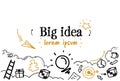 Creative project new startup big idea concept sketch doodle horizontal isolated copy space Royalty Free Stock Photo